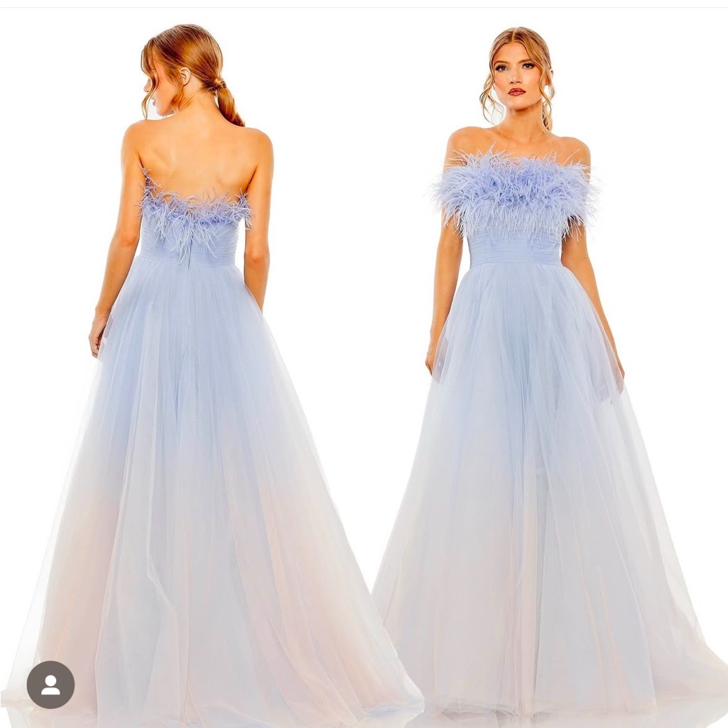 Mac Duggal Tulle Ombre Gown Perriwinkle Nwt Sz 2 #20557